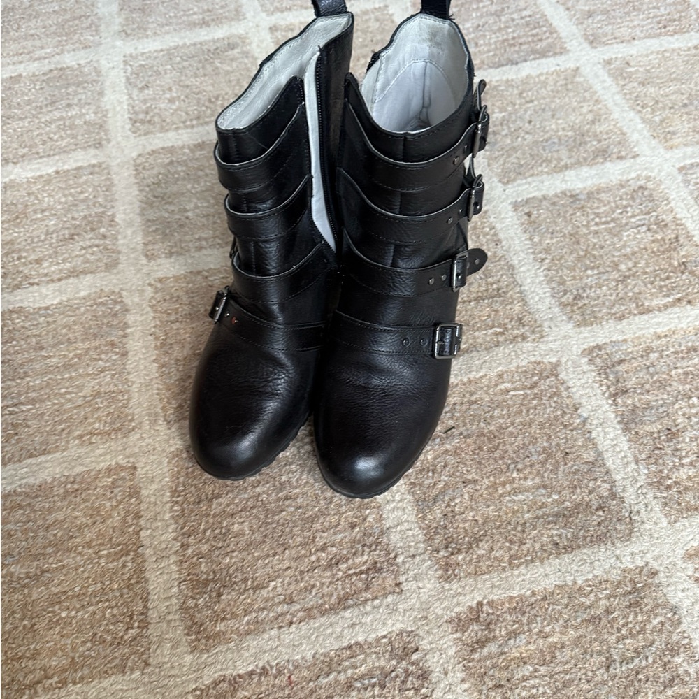 Jambu Black Multi-Buckle Combat Boots